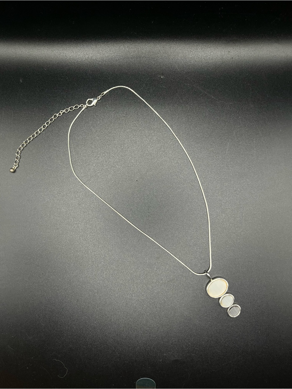 Sterling Silver Modernist Style Pendant Necklace